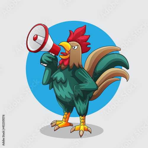 Illustration of Chicken with megaphone