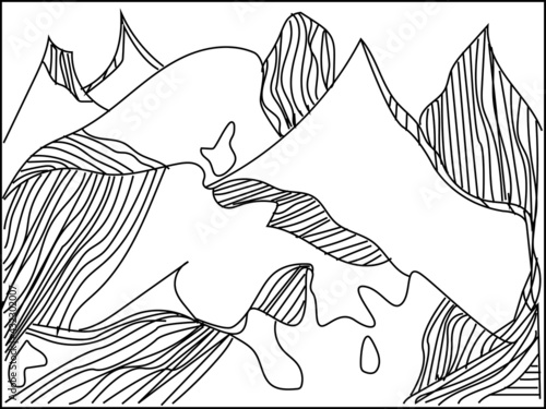 MOUNT EVEREST VECTOR COLORING PAGE
