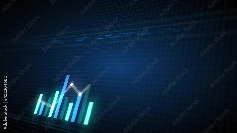 Rising blue bar graph. Growing business chart concept, 4K resolution animation