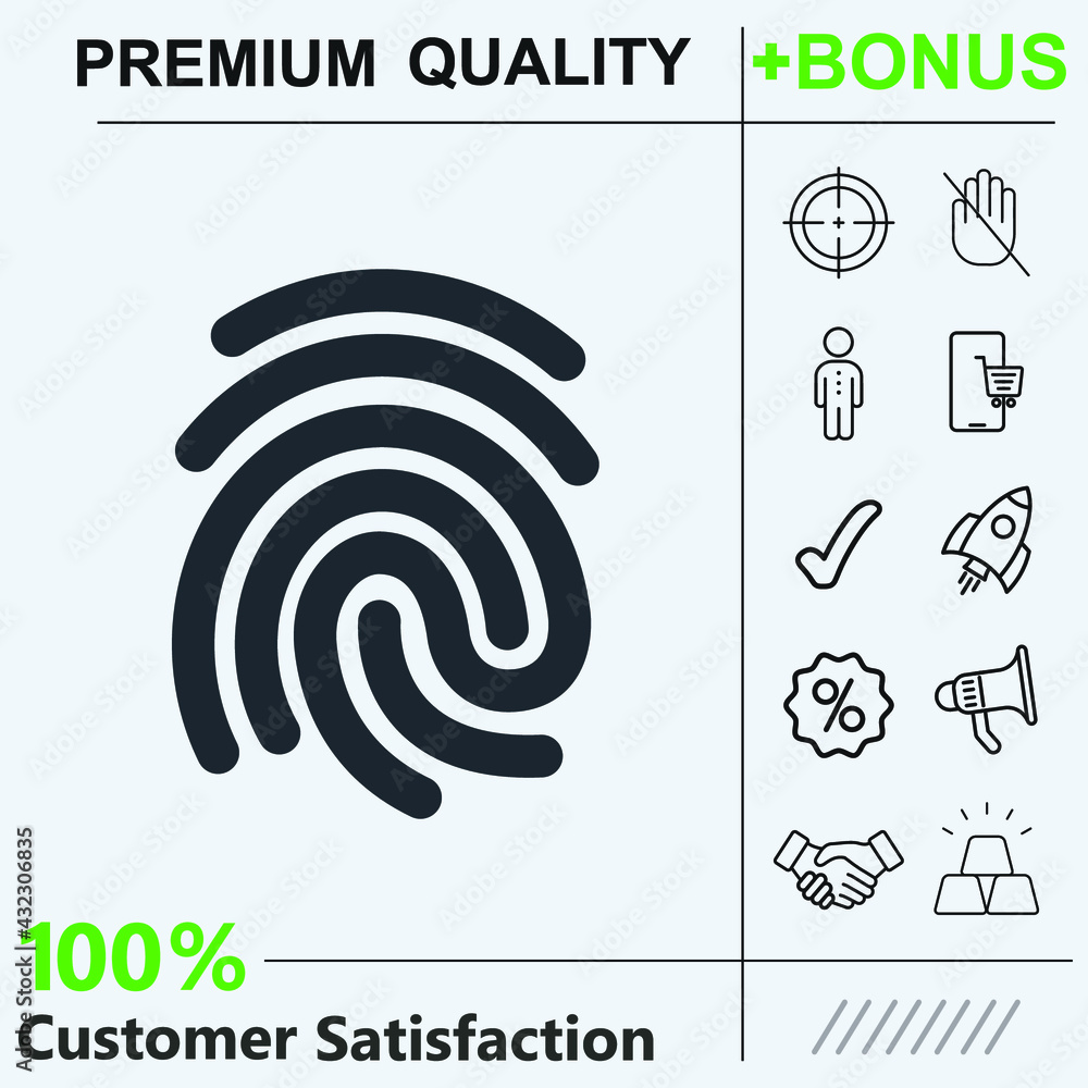 Finger print icon graphic elements for your work Finger print icon graphic elements for your work