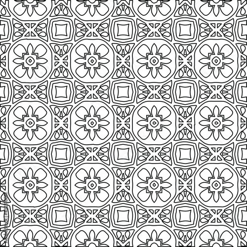 Geometric vector pattern with Black and white colors. Seamless abstract ornament for wallpapers and backgrounds.