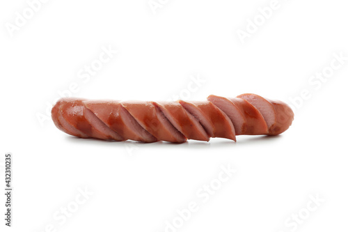 Delicious grilled sausage isolated on white background © Atlas
