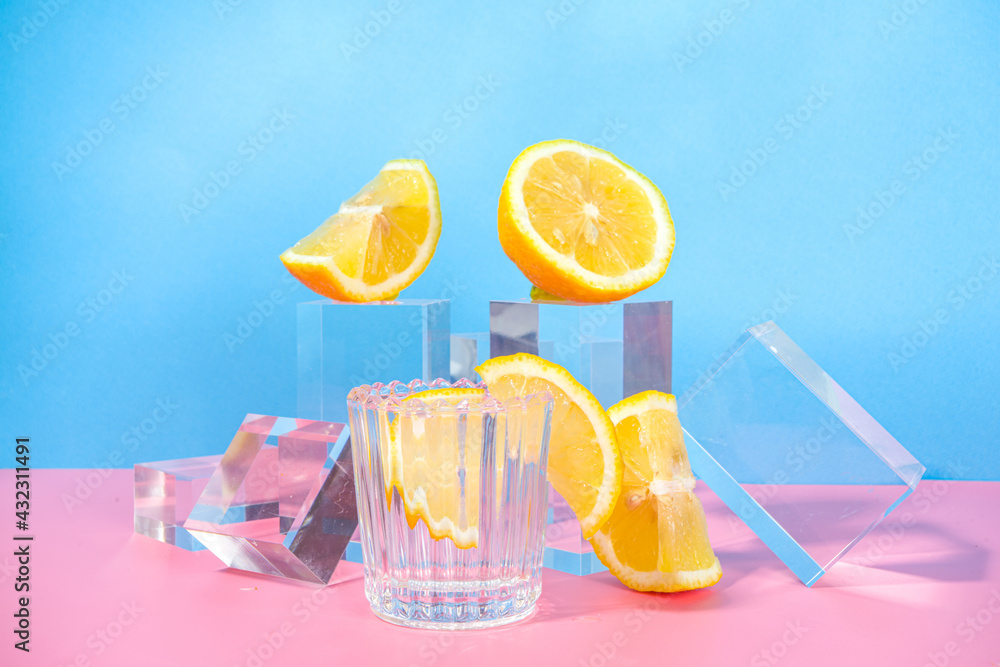 Summer bright lemonade - obrazy, fototapety, plakaty 
