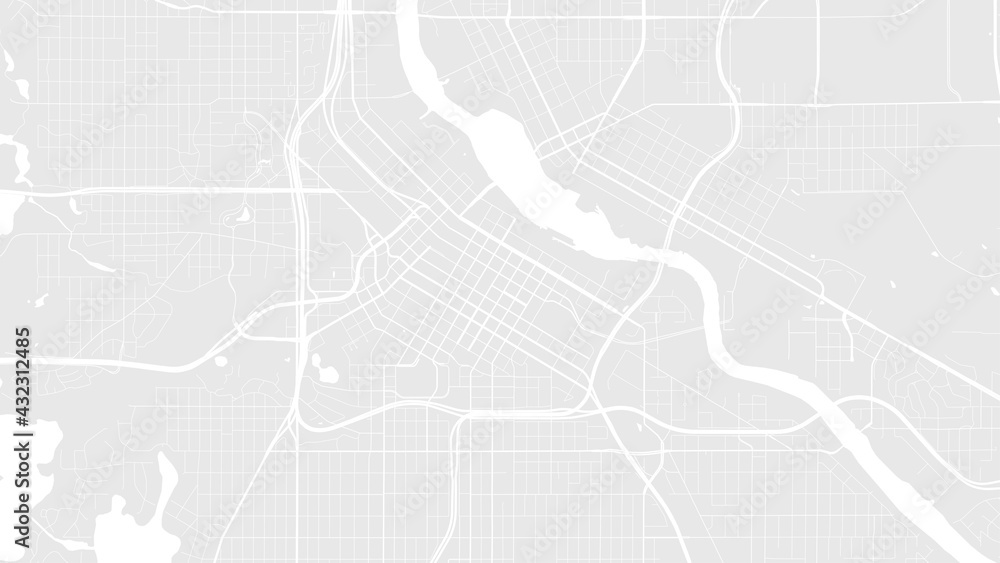 White and light grey Minneapolis city area vector background map, streets and water cartography illustration. - obrazy, fototapety, plakaty 