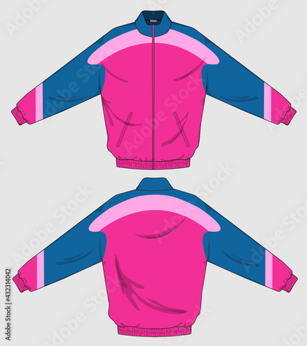 retro vintage windbreaker hoodie jacket template