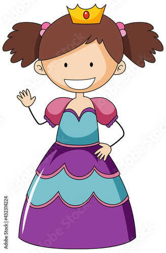 Simple cartoon character of a little princess