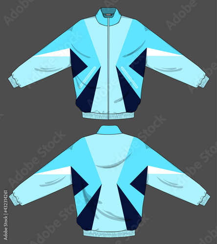 retro vintage windbreaker hoodie jacket template