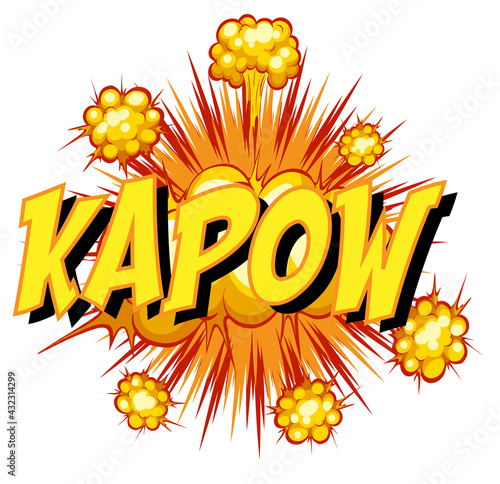 Comic speech bubble with kapow text