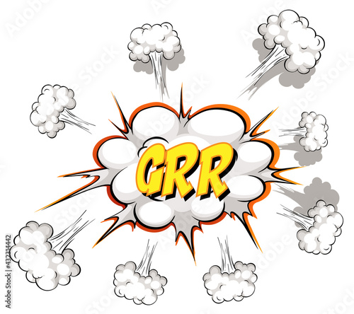 Comic speech bubble with grr text