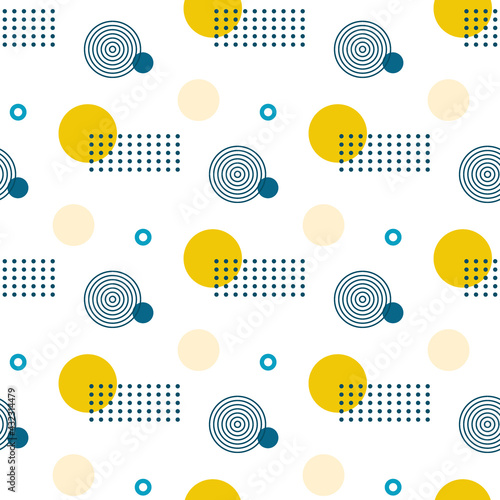 Geometric seamless pattern. Abstract background with circles. Repeating texture. Vector illustration geometric shapes. Modern ornament. Design textile, paper, wallpaper, cloth.
