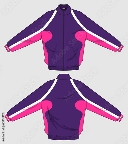 retro vintage windbreaker hoodie jacket template