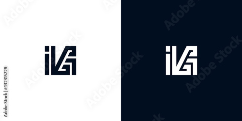 Minimal creative initial letters IG logo.