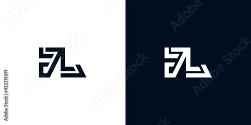 Minimal creative initial letters JL logo.