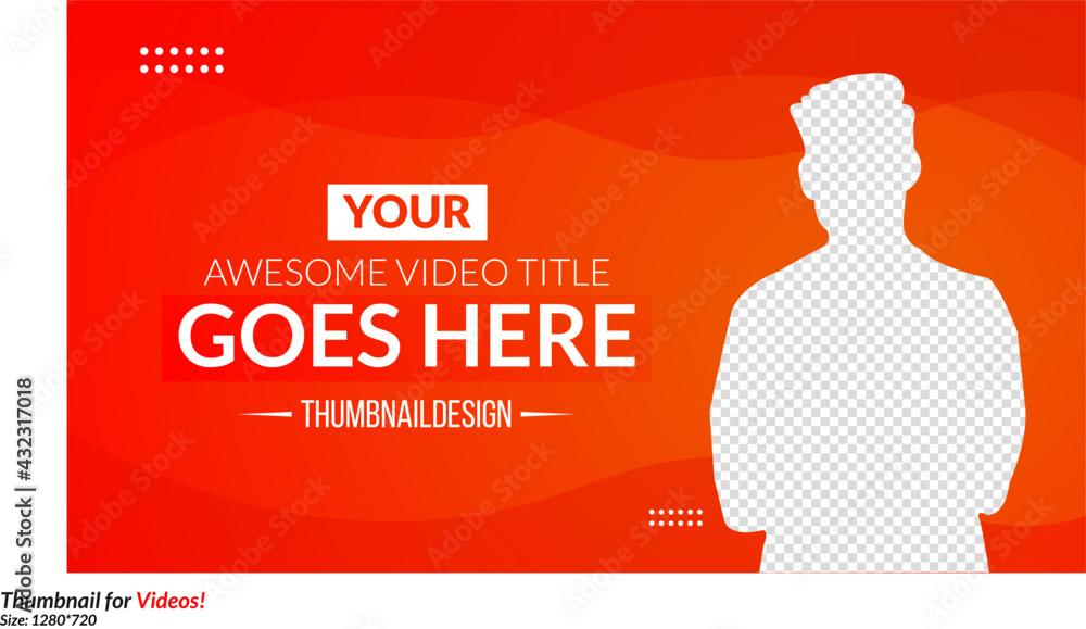 Fully editable colorful gradient thumbnail design for any videos.