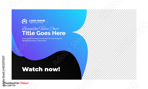 super cool editable gradient thumbnail design for videos. editable and customizable gradient colorful video cover