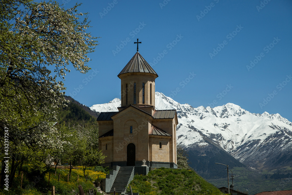 pro-Orthodox temple in the mountains of Georgia pro-Orthodox temple in the mountains of Georgia