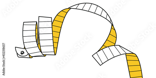 Measuring tape - hand drawn vector illustration. Flat colors.