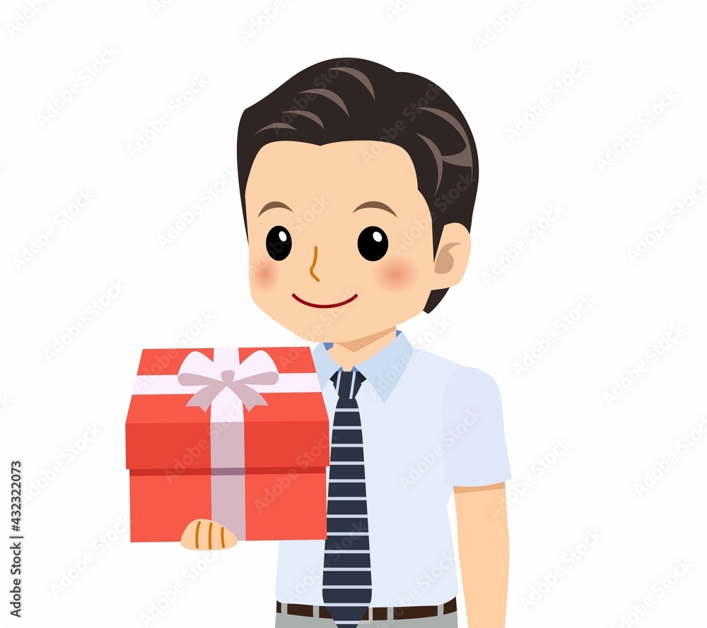 半袖のYシャツを着た男性