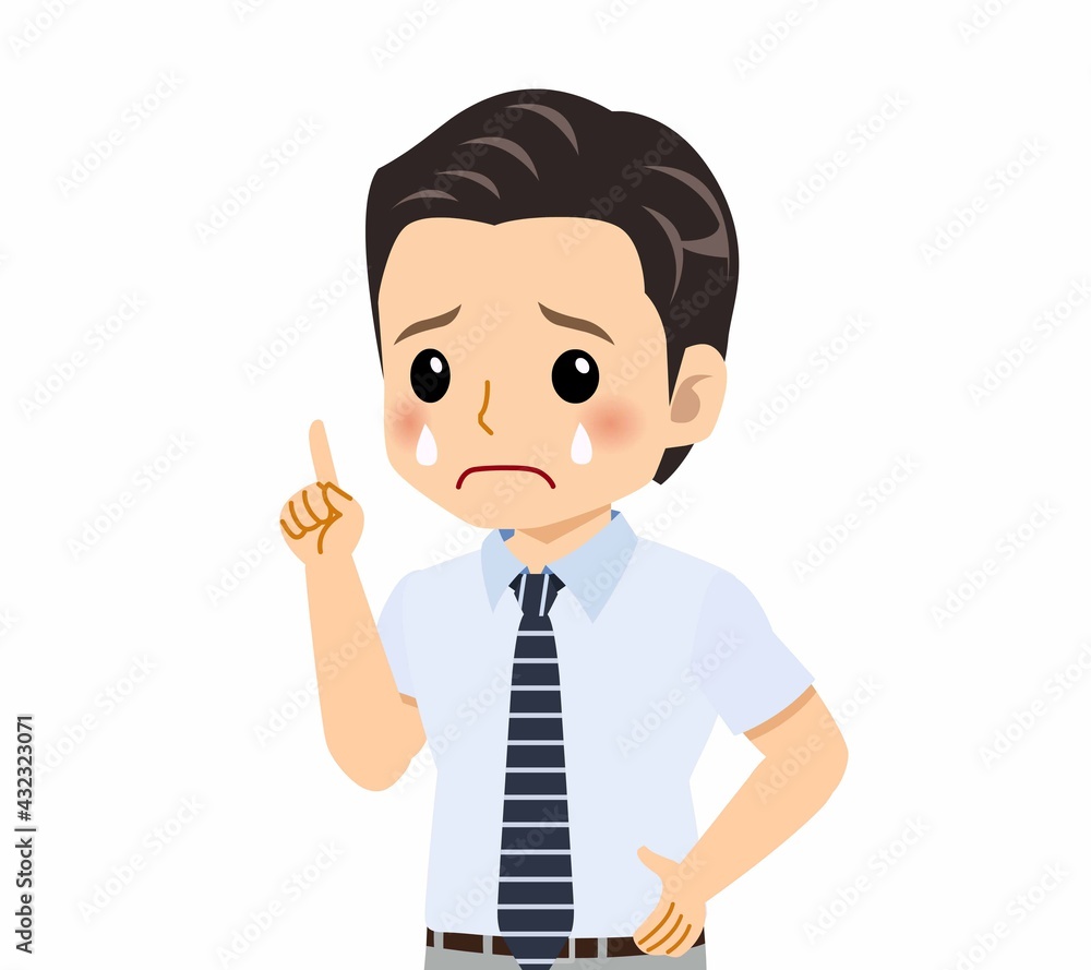 半袖のYシャツを着た男性