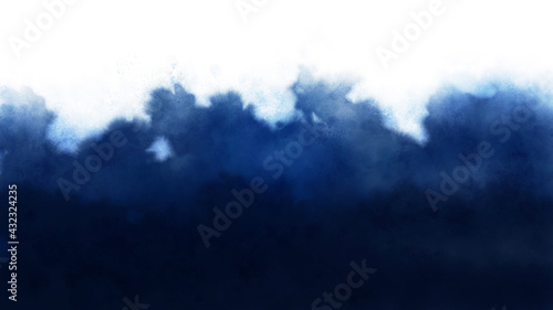 青の手描きの水彩背景素材