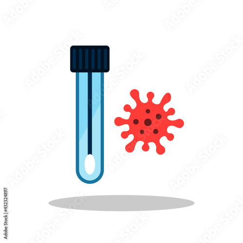 Coronavirus test icon in flat style. COVID-19 virus test symbol for your web site design, logo, app, UI Vector EPS 10.