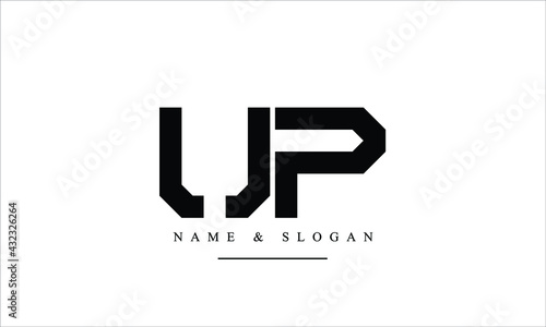 PU, UP, P, U abstract letters logo monogram