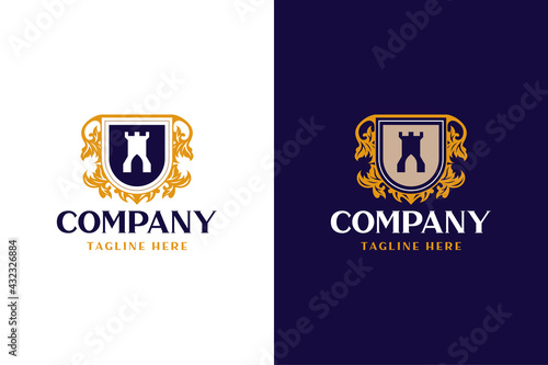 Heraldic Castle Crest Logo Design