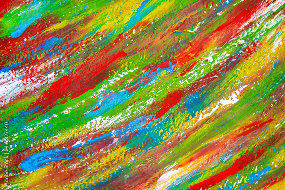 Bright varied art background of colored lines of brush strokes