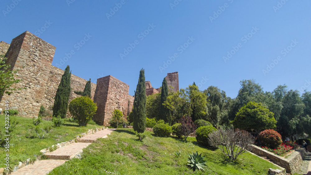 antigua muralla nazarí de la alcazaba de Málaga, Andalucía