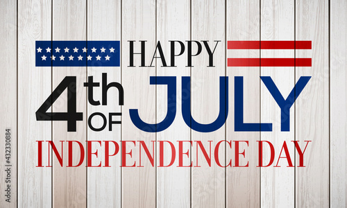 4th of July is a federal holiday in the United States commemorating the Declaration of Independence of the USA. Vector illustration.