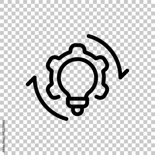 Process of implementation, business icon. Black editable linear symbol on transparent background
