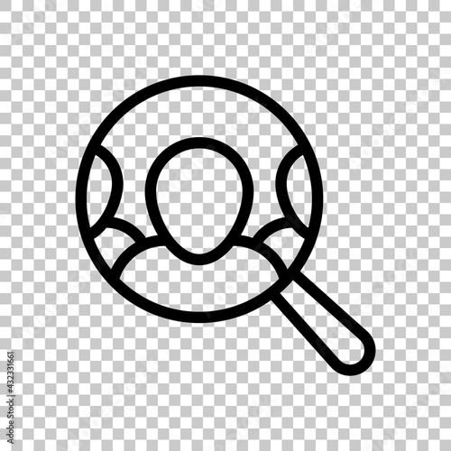 Human Resource, recruit to a job, search experts, talent people, business icon. Black editable linear symbol on transparent background