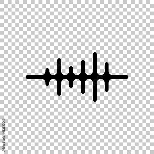 Sound wave, simple icon. Black editable linear symbol on transparent background