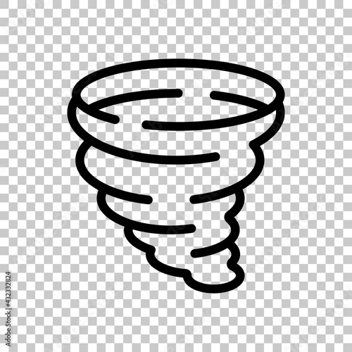 Tornado or storm, weather, simple icon. Black editable linear symbol on transparent background