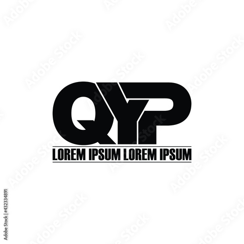 QYP letter monogram logo design vector