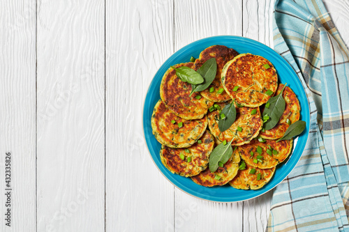 vegan chickpea spinach pancakes on a plate