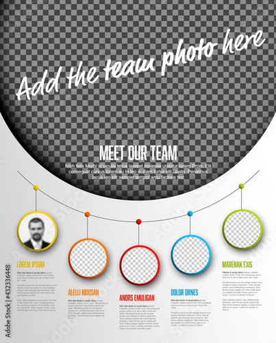 Our company team presentation template with big team photo