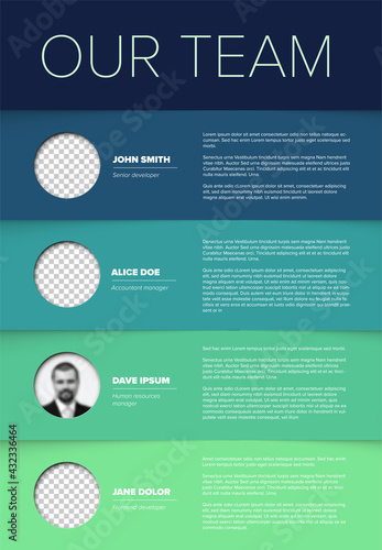 Company team blue green presentation template