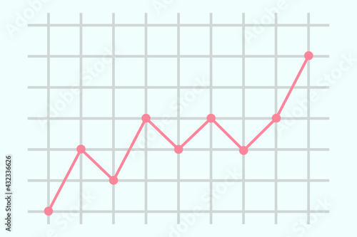 上昇の折れ線グラフ ベクターイラスト