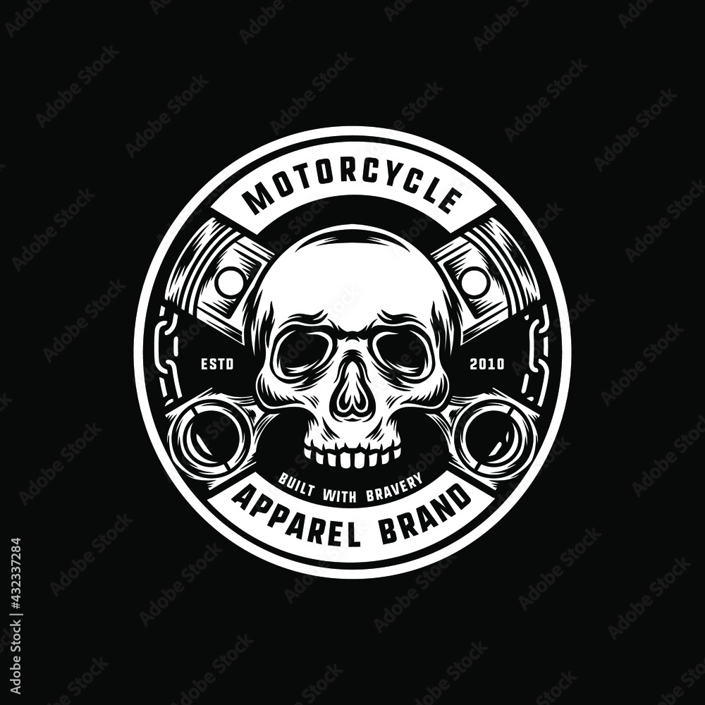 skull Motorcycle badge design