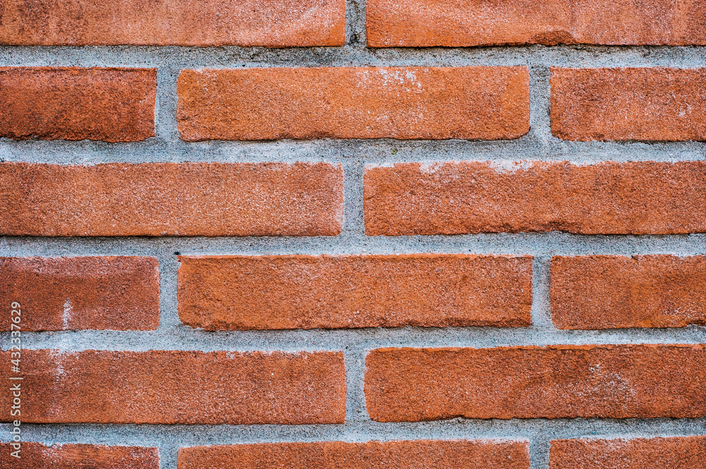 Obraz premium Brick wall with red brick, brick background.