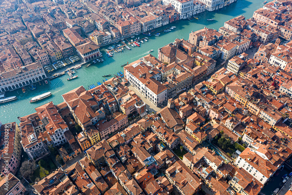 Venice, Grand canal from the sky