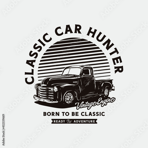 retro car badge design