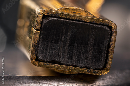 Fototapet Electrically conductive graphite brush of a motor