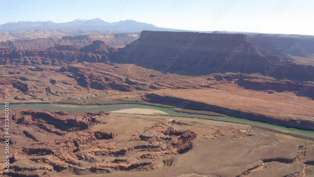 Aerial Forward: Rocky Cliffs During Sunny Day - Moab, Utah Aerial Forward: Rocky Cliffs During Sunny Day - Moab, Utah