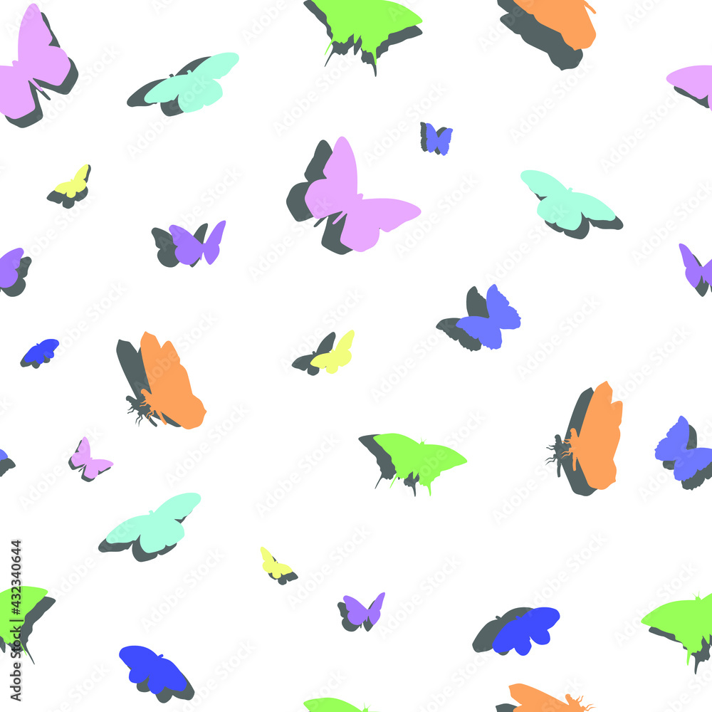 Fototapeta premium seamless pattern with butterflies colorful