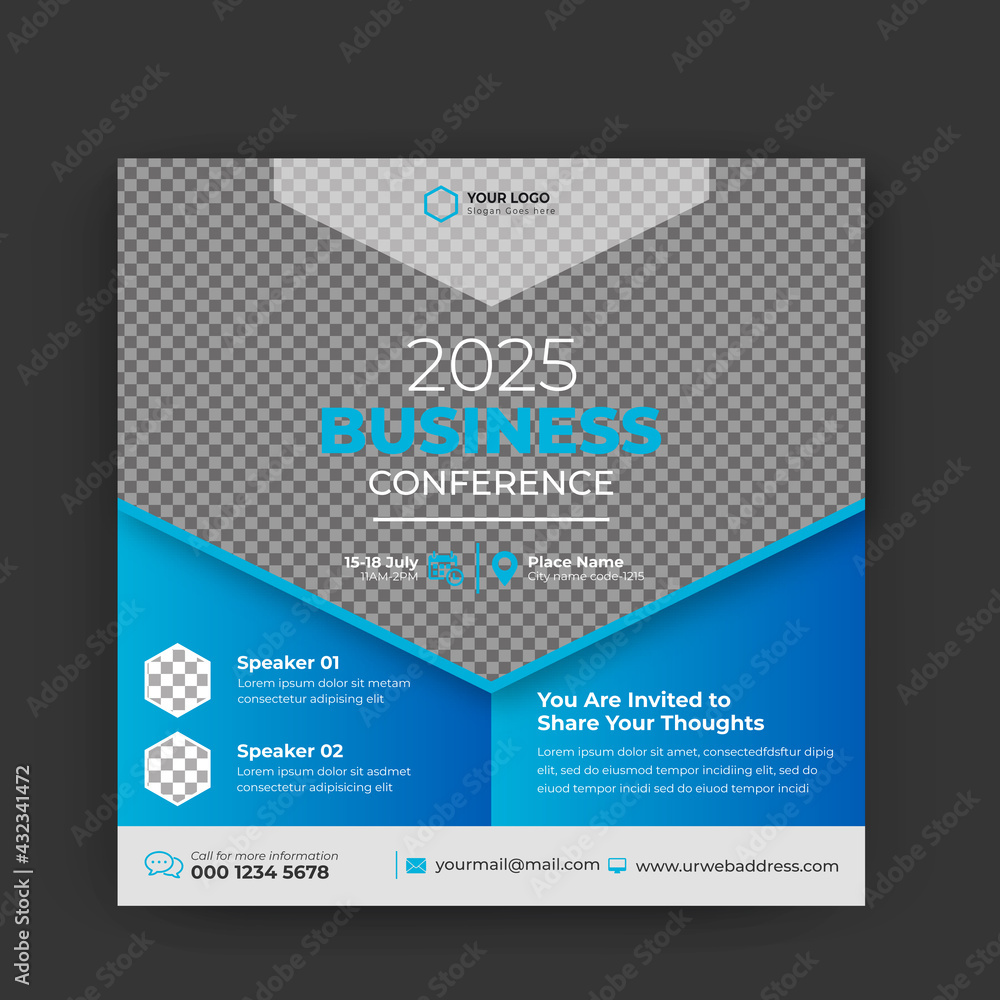 Business conference social media post template Business conference social media post template
