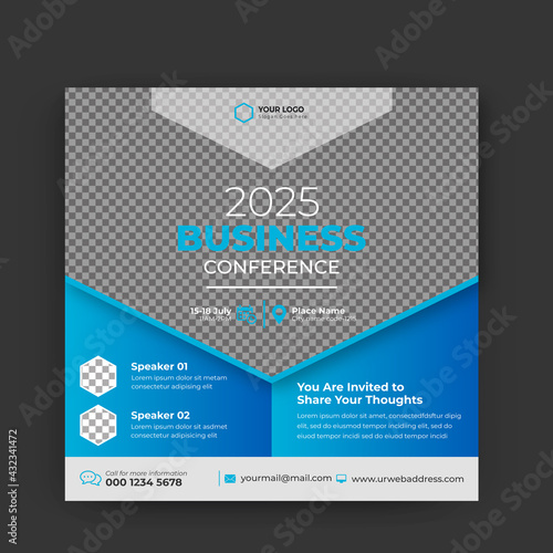 Business conference social media post template