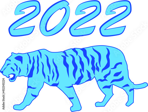 Year of the tiger. 2022. Illustration. Vector image.