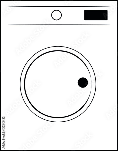 Illustration of a washing machine. Automatic. Icon. Vector image.